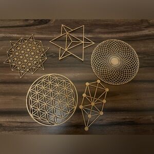 Geometric Wooden Wall Art Set